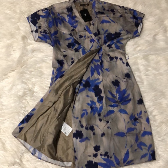 Hugo Boss Delara2 Gray wrap dress size 4 Made in Bulgaria - Picture 3 of 10